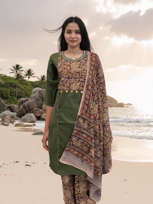 green dress with duppatta